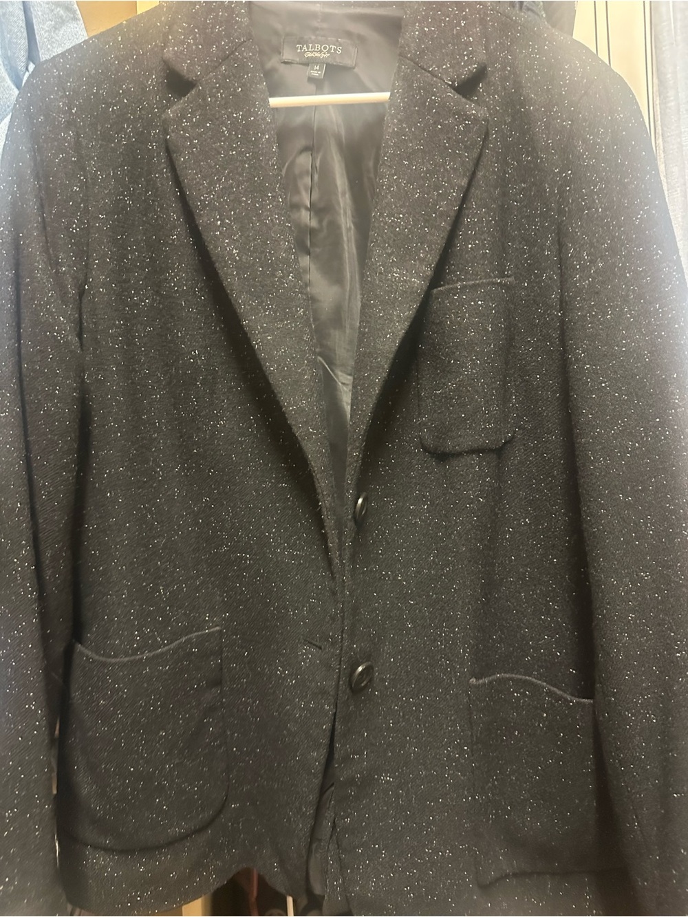 Talbots Black Speckled Blazer